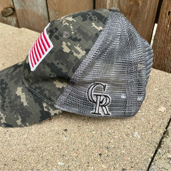 COLORADO ROCKIES MLB Camo Mesh Baseball Cap Flag Patch - Picture 8 of 8